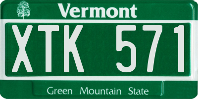 VT license plate XTK571