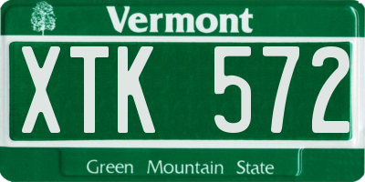 VT license plate XTK572