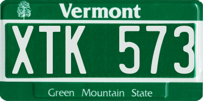 VT license plate XTK573