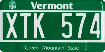 VT license plate XTK574