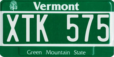 VT license plate XTK575