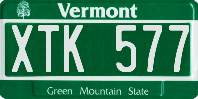 VT license plate XTK577