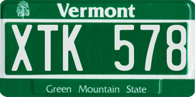 VT license plate XTK578