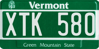 VT license plate XTK580