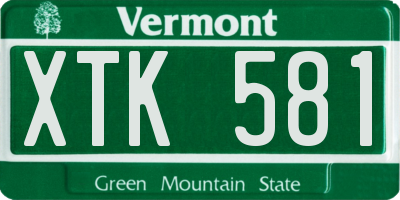 VT license plate XTK581