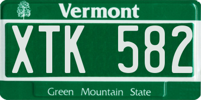 VT license plate XTK582