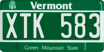 VT license plate XTK583
