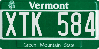 VT license plate XTK584