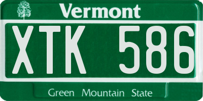 VT license plate XTK586