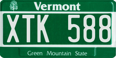 VT license plate XTK588
