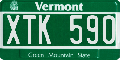 VT license plate XTK590