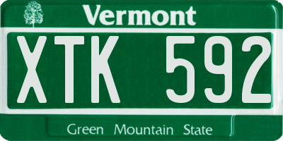 VT license plate XTK592