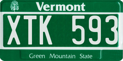 VT license plate XTK593