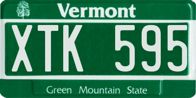 VT license plate XTK595