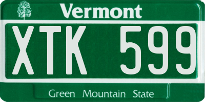 VT license plate XTK599