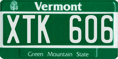 VT license plate XTK606