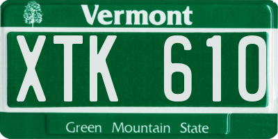 VT license plate XTK610