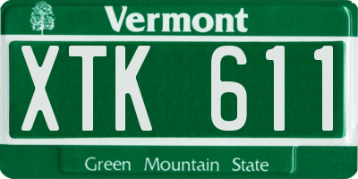 VT license plate XTK611