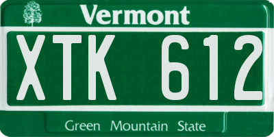 VT license plate XTK612