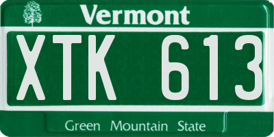 VT license plate XTK613