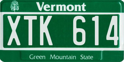 VT license plate XTK614