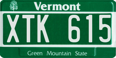 VT license plate XTK615