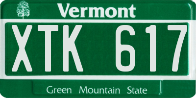 VT license plate XTK617
