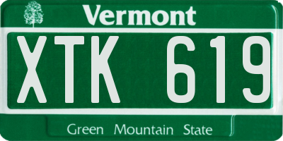 VT license plate XTK619