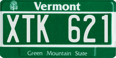 VT license plate XTK621