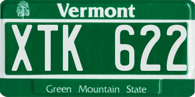 VT license plate XTK622