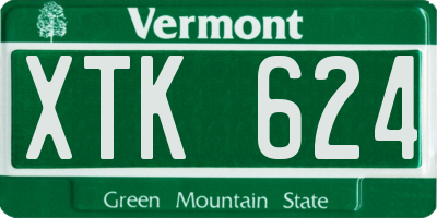 VT license plate XTK624