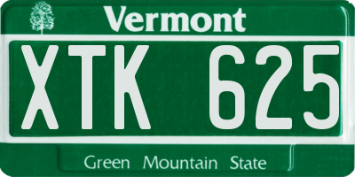 VT license plate XTK625