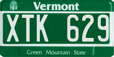 VT license plate XTK629