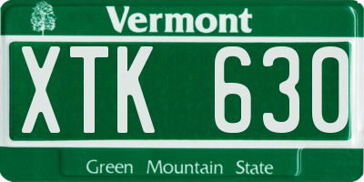 VT license plate XTK630