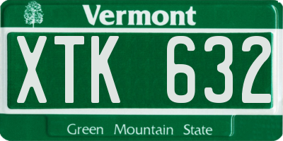 VT license plate XTK632