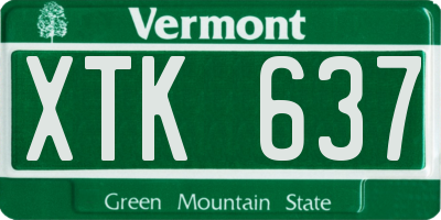 VT license plate XTK637