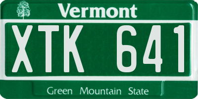 VT license plate XTK641