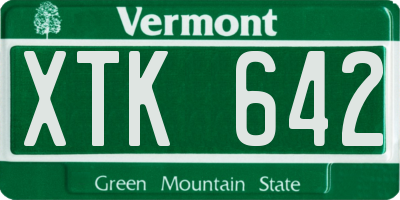 VT license plate XTK642