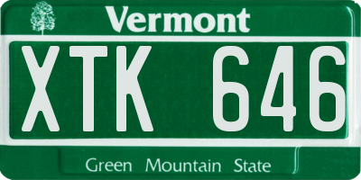 VT license plate XTK646