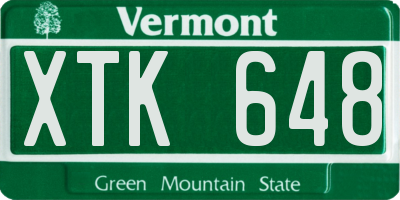 VT license plate XTK648