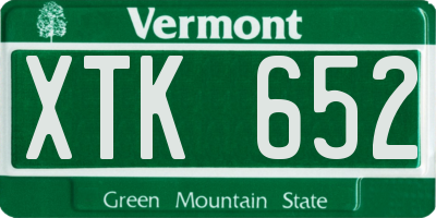 VT license plate XTK652