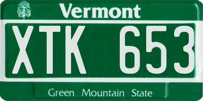 VT license plate XTK653