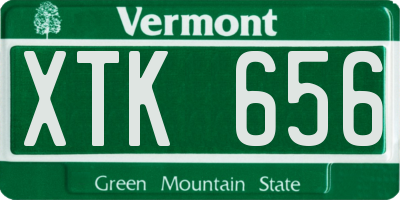 VT license plate XTK656