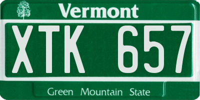 VT license plate XTK657