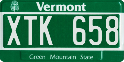 VT license plate XTK658