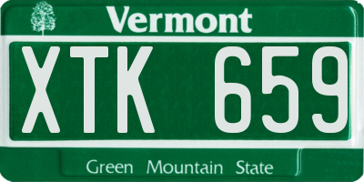 VT license plate XTK659