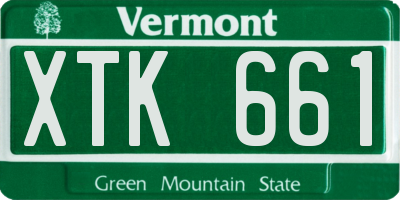 VT license plate XTK661