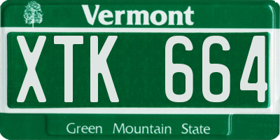 VT license plate XTK664