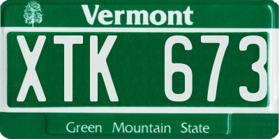 VT license plate XTK673
