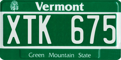 VT license plate XTK675